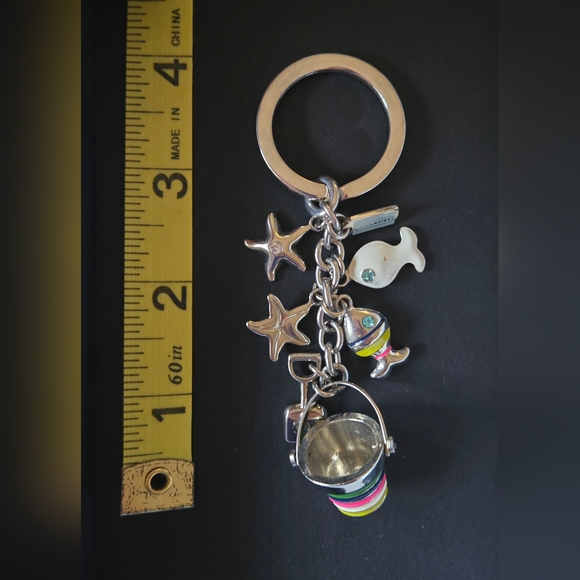 Coach Silver Multicolor Beach Themed Keychain - Picture 5 of 5